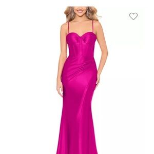 Aqua - Bloomingdale’s Exclusive - Satin Bustier Gown - Magenta - size 2